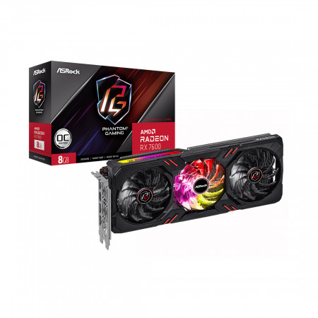 Видеокарта ASRock Radeon RX 7600 Phantom Gaming 8G OC (RX7600 PG 8GO) черный