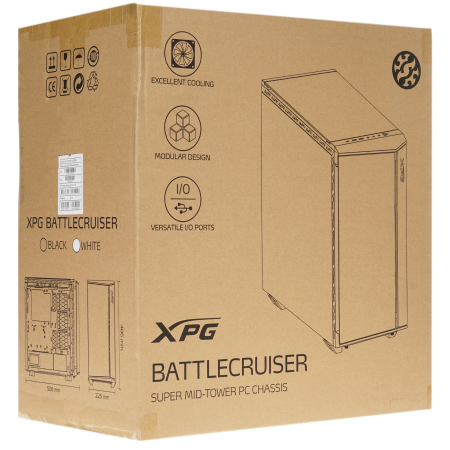 Корпус ADATA XPG BATTLECRUISER (BATTLECRUISER-WHCWW) белый