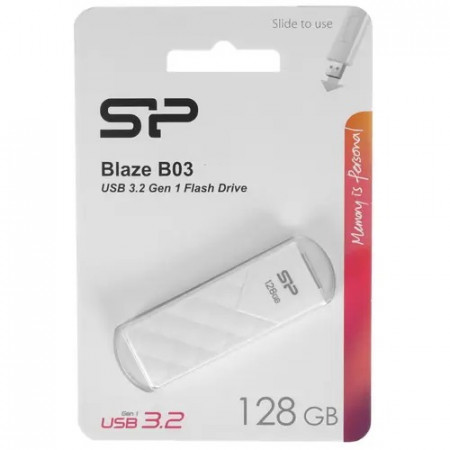 128 ГБ USB Флеш-накопитель Silicon Power Blaze B03 (SP128GBUF3B03V1W) белый