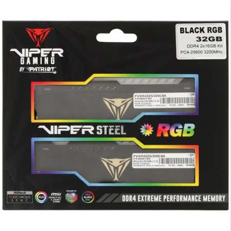 Оперативная память Patriot Viper Steel RGB (PVSR432G320C8K) 32 ГБ черный