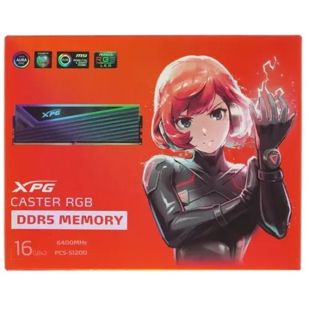 Оперативная память ADATA XPG CASTER RGB (AX5U6400C3216G-DCCARGY) 32 ГБ серый