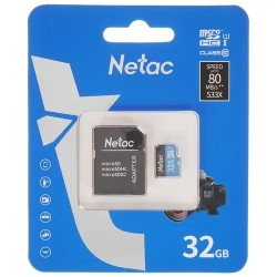 32 ГБ Карта памяти Netac microSDHC (NT02P500STN-032G-R) + адаптер черный