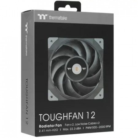 Комплект вентиляторов Thermaltake TOUGHFAN 12 Series Radiator Fan 2Pack (CL-F082-PL12BL-A) 2 шт черный