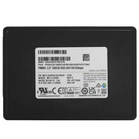 240 ГБ SSD диск Samsung PM893 (MZ7L3240HCHQ-00A07) черный