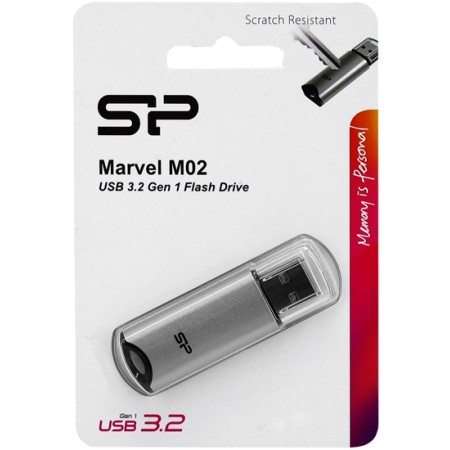 32 ГБ USB Флеш-накопитель Silicon Power Marvel M02 (SP032GBUF3M02V1S) серый