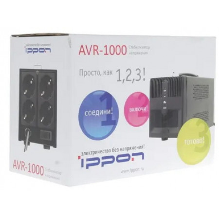 Стабилизатор напряжения IPPON AVR-1000 (551688) черный