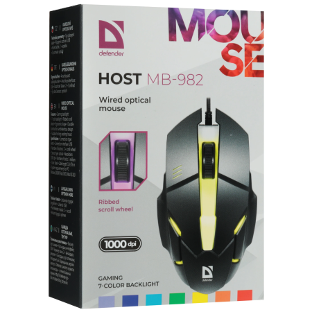 Мышь проводная Defender Host MB-982 (52982) черный