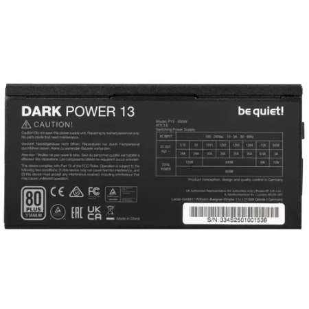 Блок питания be quiet! DARK POWER 13 850W (BN334) черный