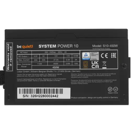Блок питания be quiet! SYSTEM POWER 10 450W (BN326) черный