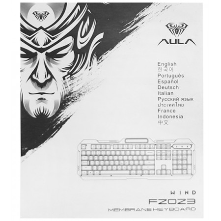 Клавиатура проводная Aula F2023 черно-серебристый