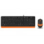 Клавиатура + мышь проводная A4Tech Fstyler F1010 (F1010-ORANGE) оранжевый