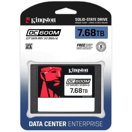 7.68 ТБ SSD диск Kingston DC600M (SEDC600M/7680G) черный