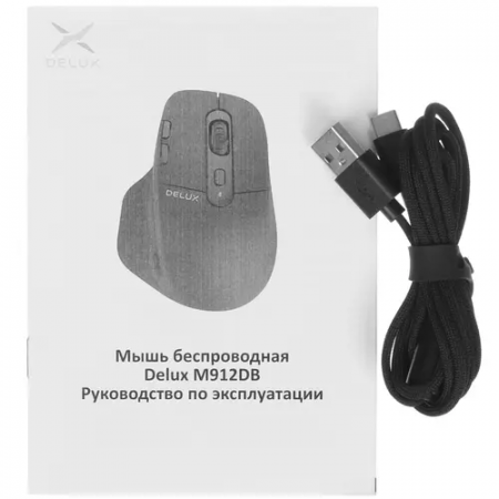 Мышь беспроводная/проводная Delux M912DB черный