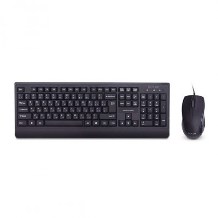 Клавиатура + мышь проводная Delux DLD-6075 черный