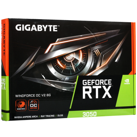Видеокарта Gigabyte GeForce RTX 3050 WINDFORCE OC V2 (GV-N3050WF2OCV2-8GD) 8 Гб черный