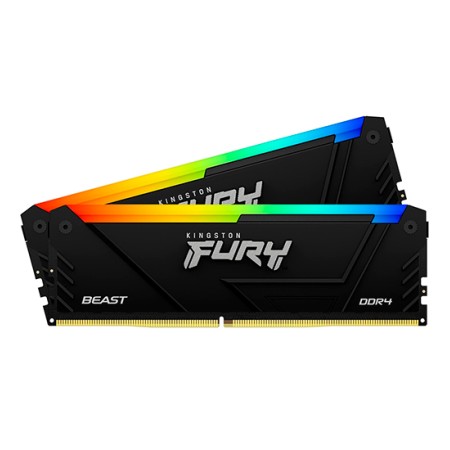 Оперативная память Kingston FURY Beast Black RGB (KF432C16BB2AK2/16) 16 ГБ черный