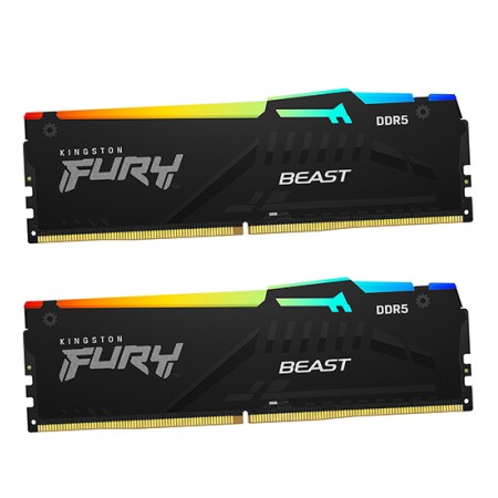 Оперативная память Kingston FURY Beast Black AMD RGB (KF556C36BBEAK2-16) 16 ГБ черный