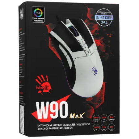 Мышь проводная A4Tech Bloody W90 Max (W90-Max-Panda White) белый