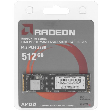512 ГБ SSD диск AMD Radeon R5 (R5MP512G8) черный