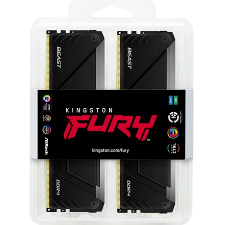 Оперативная память Kingston FURY Beast Black RGB (KF436C18BB2AK2/32) 32 ГБ черный