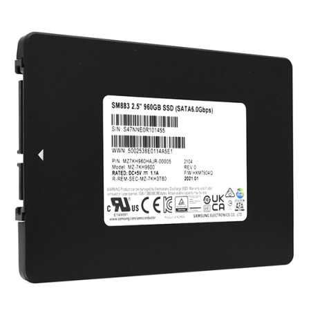 960 ГБ Серверный SSD диск Samsung SM883 (MZ7KH960HAJR) черный