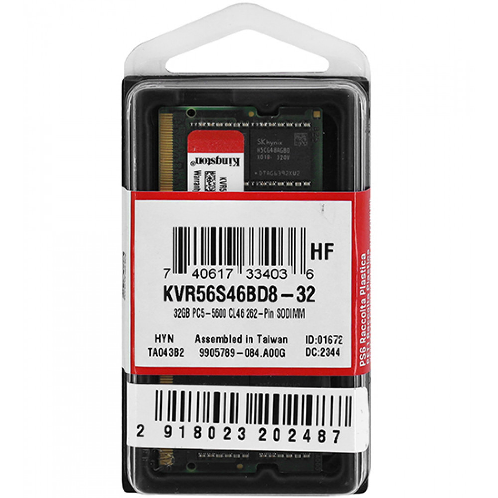 Оперативная память Kingston KVR56S46BD8-32 32 ГБ черный