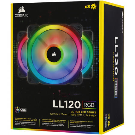 Комплект вентиляторов Corsair LL120 RGB (CO-9050072-WW) 3 шт черный