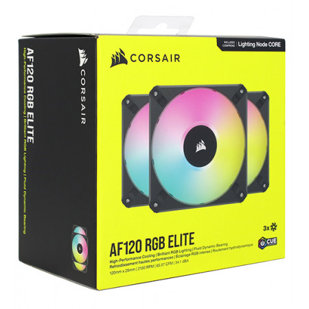 Комплект вентиляторов Corsair iCUE AF120 RGB Elite (CO-9050154-WW) 3 шт черный