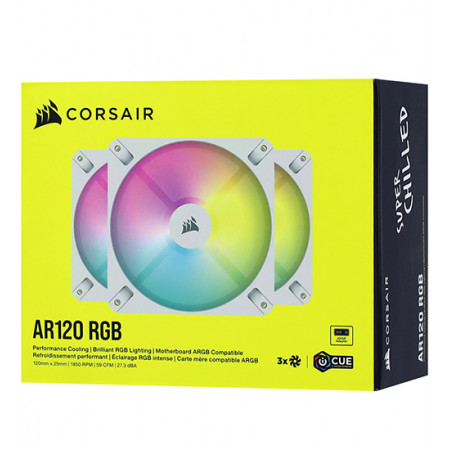 Комплект вентиляторов Corsair iCUE AR120 Digital RGB (CO-9050169-WW) 3 шт белый
