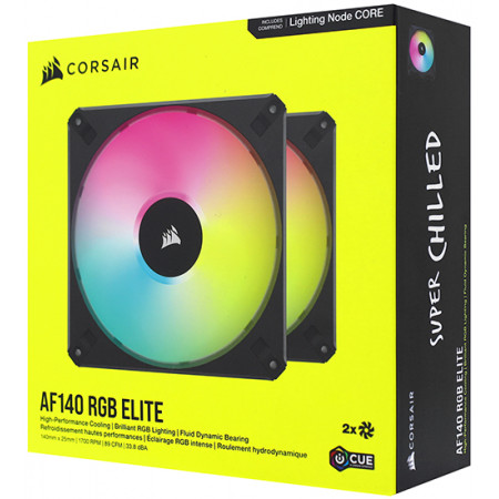 Комплект вентиляторов Corsair iCUE AF140 RGB ELITE Dual pack (CO-9050156-WW) 2 шт черный