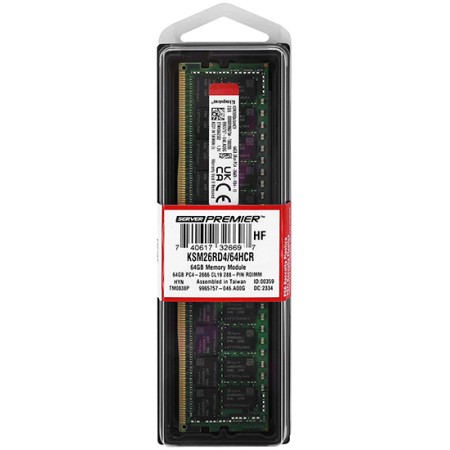 Серверная оперативная память Kingston KSM26RD4/64HCR 64 ГБ зеленый