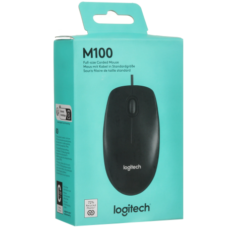 Мышь проводная Logitech M100 (910-006652) черный