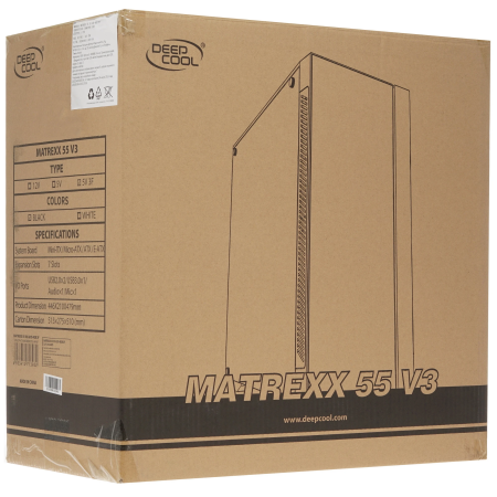 Корпус DeepCool Matrexx 55 V3 ADD-RGB 3F (DP-ATX-MATREXX55V3-AR) черный