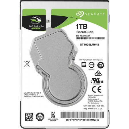 1 ТБ Жесткий диск Seagate BarraCuda (ST1000LM048) серый