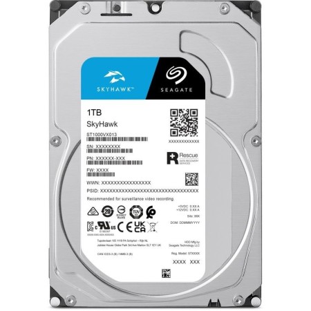 1 ТБ Жесткий диск Seagate SkyHawk (ST1000VX013) серый