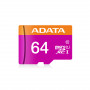 64 ГБ Карта памяти ADATA microSDXC (AUSDX64GUICL10A1-RA1) + адаптер розовый