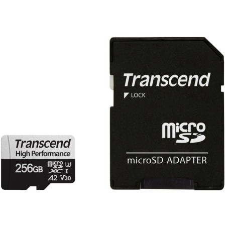 256 ГБ Карта памяти Transcend 340S microSDXC (TS256GUSD340S) черный + адаптер