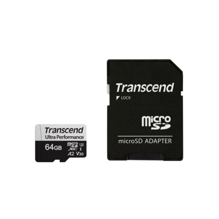64 ГБ Карта памяти Transcend USD340S microSDXC (TS64GUSD340S) + адаптер черный