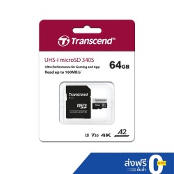 64 ГБ Карта памяти Transcend 340S microSDXC (TS64GUSD340S) черный + адаптер