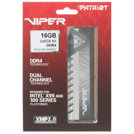 Оперативная память Patriot Viper Elite (PVE416G266C6KGY) 16 ГБ серый