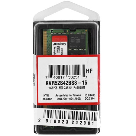 Оперативная память Kingston ValueRAM (KVR52S42BS8-16) 16 ГБ зеленый