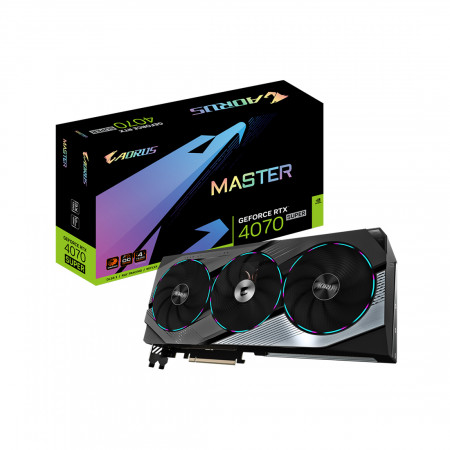 Видеокарта Gigabyte RTX4070 SUPER AORUS MASTER (GV-N407SAORUS M-12GD) черный