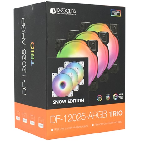 Комплект вентиляторов ID-COOLING RGB Series (DF-12025-ARGB-TRIO-SNOW) 3 шт белый