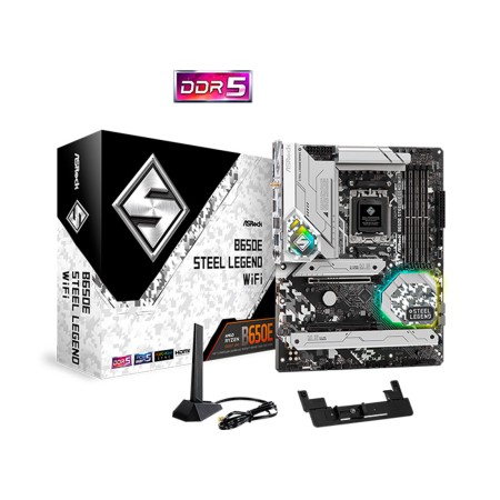 Материнская плата ASRock B650E STEEL LEGEND WIFI белый