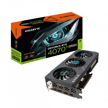 Видеокарта GIGABYTE GeForce RTX 4070 Ti SUPER EAGLE OC (GV-N407TSEAGLE OC-16GD) черный