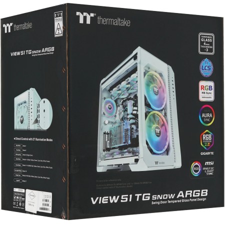 Корпус Thermaltake View 51 Tempered Glass Snow ARGB (CA-1Q6-00M6WN-00) белый