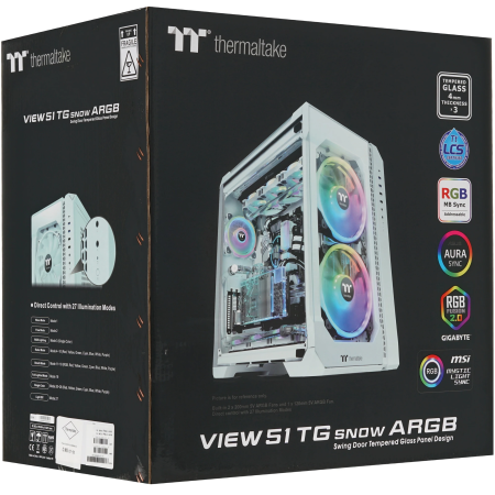 Корпус Thermaltake View 51 Tempered Glass Snow ARGB (CA-1Q6-00M6WN-00) белый