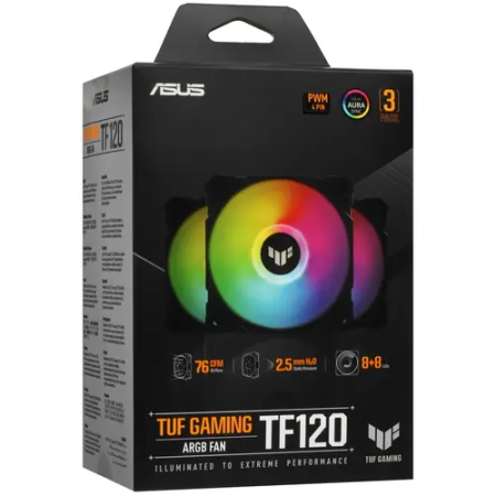 Комплект вентиляторов ASUS TUF GAMING TF120 ARGB 3IN1 (90DA0030-B09030) черный