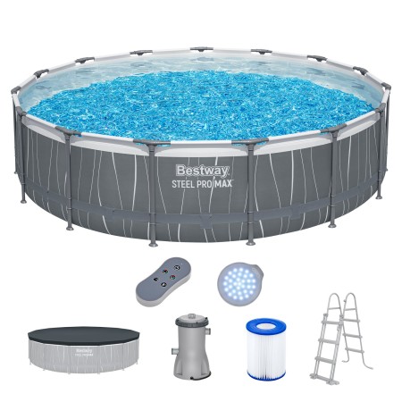 Бассейн каркасный Bestway Steel Pro MAX 561GD (457x107 см) серый