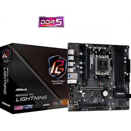 Материнская плата ASRock B650M PG LIGHTNING черный